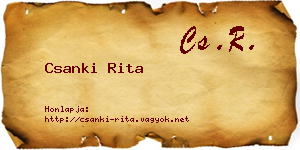 Csanki Rita névjegykártya