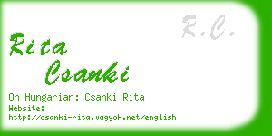 rita csanki business card